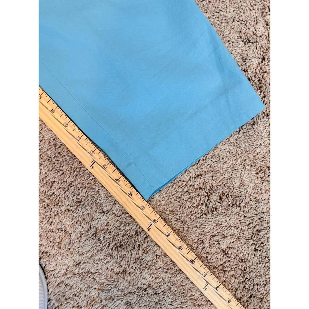Talbots Woman The Perfect Crop Pants Size 16 Aqua Blue High-Rise Stretch - Picture 5 of 7